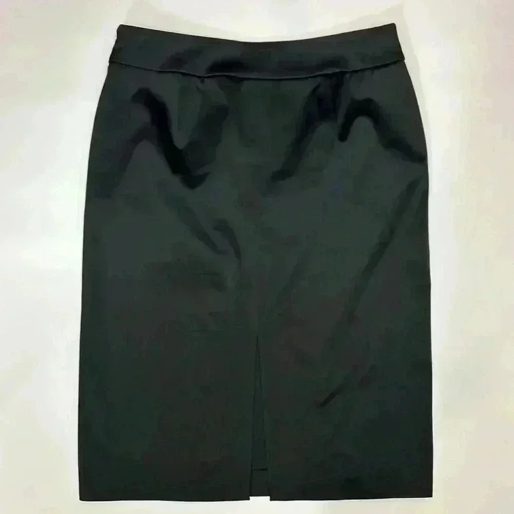 Esprit Satin Skirt Pencil Women's Size 4 Work Office Sexy Summer Lined Zip Slit - Picture 6 of 9